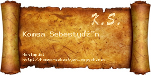 Komsa Sebestyén névjegykártya
